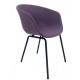 Sillón KIEL, metal, tapizado tejido rosa