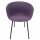 Sillón KIEL, metal, tapizado tejido rosa