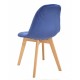 Silla LORENA, madera, tapizada velvet azul