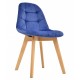 Silla LORENA, madera, tapizada velvet azul