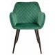 Sillón ROLANDO, metal, tapizado velvet 56 verde oscuro