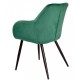 Sillón ROLANDO, metal, tapizado velvet 56 verde oscuro