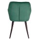Sillón ROLANDO, metal, tapizado velvet 56 verde oscuro