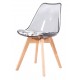 Silla TORRE 4P, madera, transparente, cojín estampado moderno