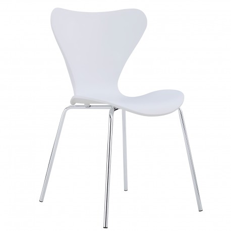 Silla ARNE NEW, cromada, polipropileno blanco