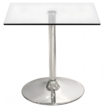 Mesa BERNIE NEW, cromada, cristal templado 60 x 60 cms