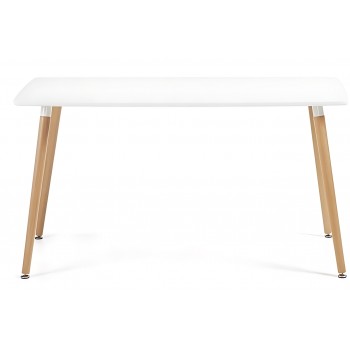 Mesa NURY, madera, tapa blanca, 160 x 90 cms