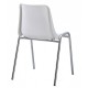 Silla CARCASA, apilable, cromada, polipropileno blanco