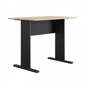 Mesa de oficina WORK, metal, bilaminado natural y negro 90 x 60 cms