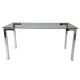 Mesa LAINEY 160 (M), cromada, cristal, 160x90 cms