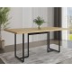 Mesa PRIME 40, metal negro, tapa MDP color natural, 180 x 90 cms