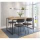 Mesa PORTO 160, metal negro, tapa MDP color miel, 160 x 90 cms