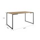 Mesa PORTO 160, metal negro, tapa MDP color miel, 160 x 90 cms