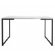 Mesa PORTO 135, metal negro, tapa MDP color blanco, 135 x 90 cms