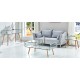 Mesa HOLANDA, madera, cristal, 55x40 cms