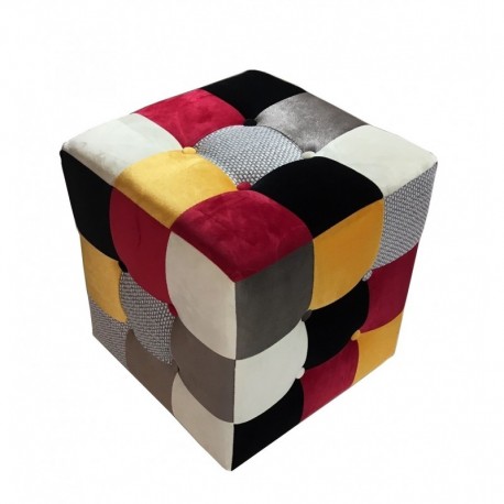 Puff MELANIA, tejido patchwork