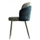 Silla DRESDE, cromada, tapizada chenilla azul y gris claro