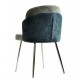 Silla DRESDE, cromada, tapizada chenilla azul y gris claro