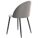 Silla ETNA, metal negro, tapizado pata de gallo y similpiel blanca