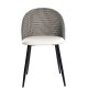 Silla ETNA, metal negro, tapizado pata de gallo y similpiel blanca