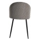 Silla ETNA, metal negro, tapizado pata de gallo y similpiel blanca