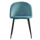 Silla PALM SKY BLUE, metal, tapizado velvet azul con trasera palm