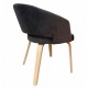 Sillón VISEU, contrachapado de madera de hevea, natural, velvet gris oscuro