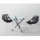 Mesa DESIREE NEW, cromada, cristal, 90 cms diámetro