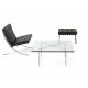 Mesa BCN, baja, acero inoxidable, cristal, 102x102 cms