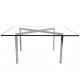 Mesa BCN, baja, acero inoxidable, cristal, 102x102 cms