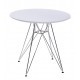 Mesa STAR, cromada, tapa blanca, 80 cms de diámetro