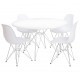 Mesa STAR, cromada, lacada blanca, 100 cms de diámetro