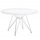 Mesa STAR, cromada, lacada blanca, 120 cms de diámetro