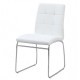 Silla BERTA, cromada, similpiel blanca