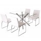 Silla BERTA, cromada, similpiel blanca