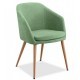 Sillón LART, metal, tapizado tejido linen verde claro