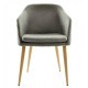 Sillón LART, metal, tapizado tejido linen gris oscuro
