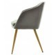 Sillón LART, metal, tapizado tejido linen gris oscuro