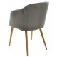 Sillón LART, metal, tapizado tejido linen gris oscuro