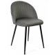 Silla FLORAL, metal, tapizado velvet gris con trasera floral a juego.