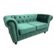 Sofá CHESTER PREMIUM, 2 plazas, tapizado velvet esmeralda