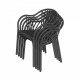 Sillón AMALFI, apilable, polipropileno antracita