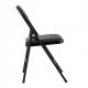 Silla SMART, plegable, metal, epoxi negro, vinilo negro