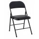 Silla SMART, plegable, metal, epoxi negro, vinilo negro