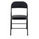 Silla SMART, plegable, metal, epoxi negro, vinilo negro