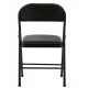 Silla SMART, plegable, metal, epoxi negro, vinilo negro