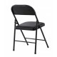 Silla SMART, plegable, metal, epoxi negro, vinilo negro