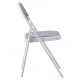 Silla SMART, plegable, metal, epoxi blanco, vinilo gris claro