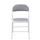 Silla SMART, plegable, metal, epoxi blanco, vinilo gris claro