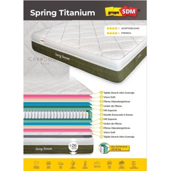 Colchón de muelles ensacados 90x190 SPRING TITANIUM SDM